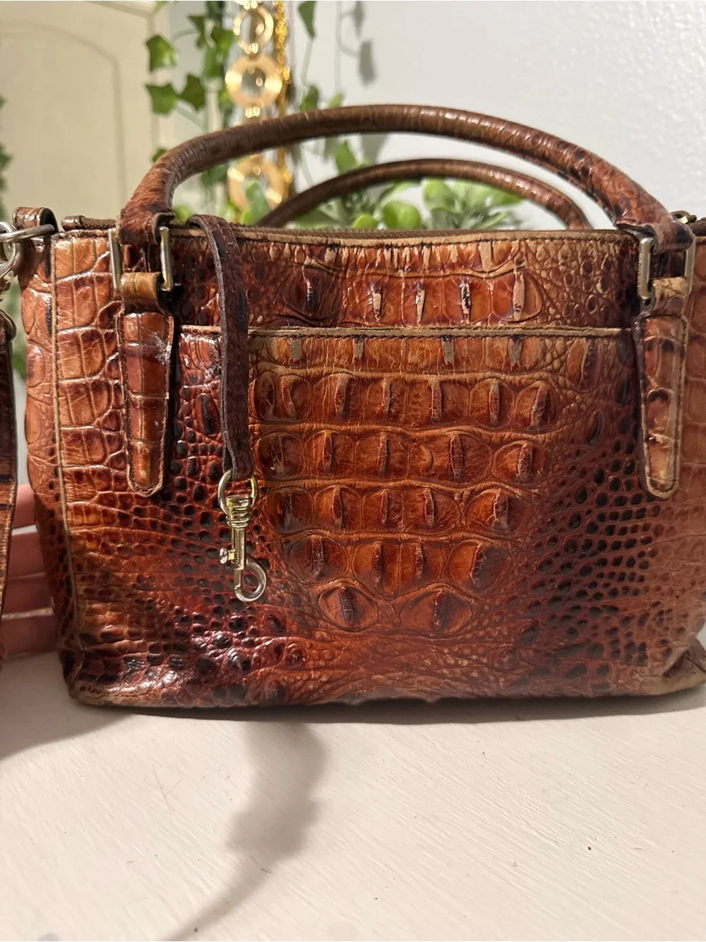 Brahmin croc embossed